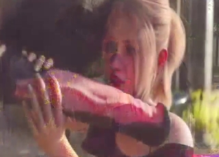 Zoo sex animation with a blond-haired horse fucker