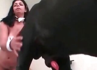 Asian whore is in love with her doggy