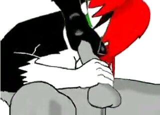 Aesthetic bestiality cartoon with a hot character