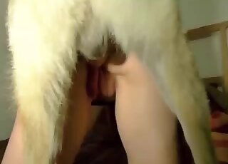 Masked chick is enjoying intensive bestiality XXX